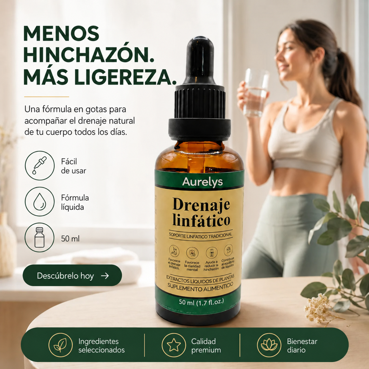 Aurelys Drenaje Linfático | 4 plantas en gotas