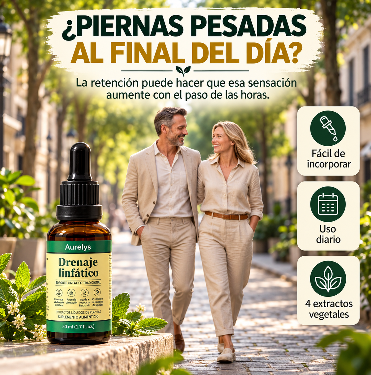 Aurelys Drenaje Linfático | 4 plantas en gotas