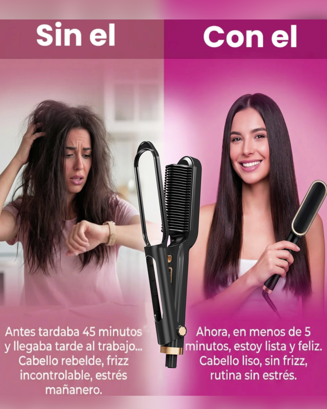 Glissara™ Clip Style | Cepillo Alisador con Sujeción