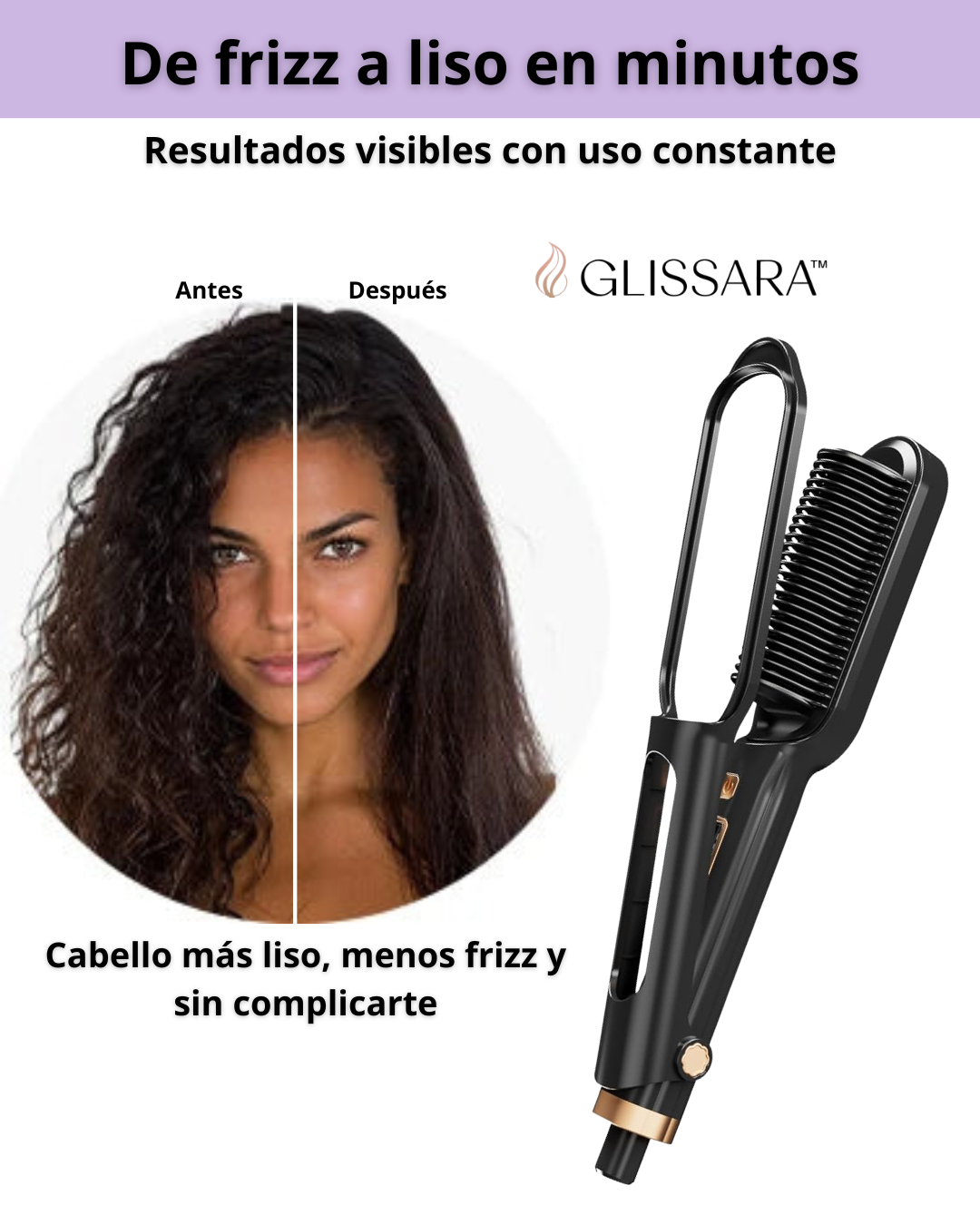 Glissara™ Clip Style | Cepillo Alisador con Sujeción