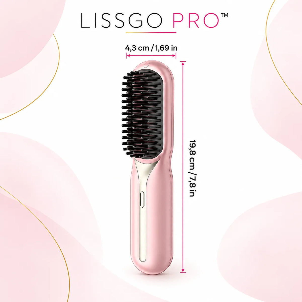 Medidas del cepillo alisador LissGo Pro