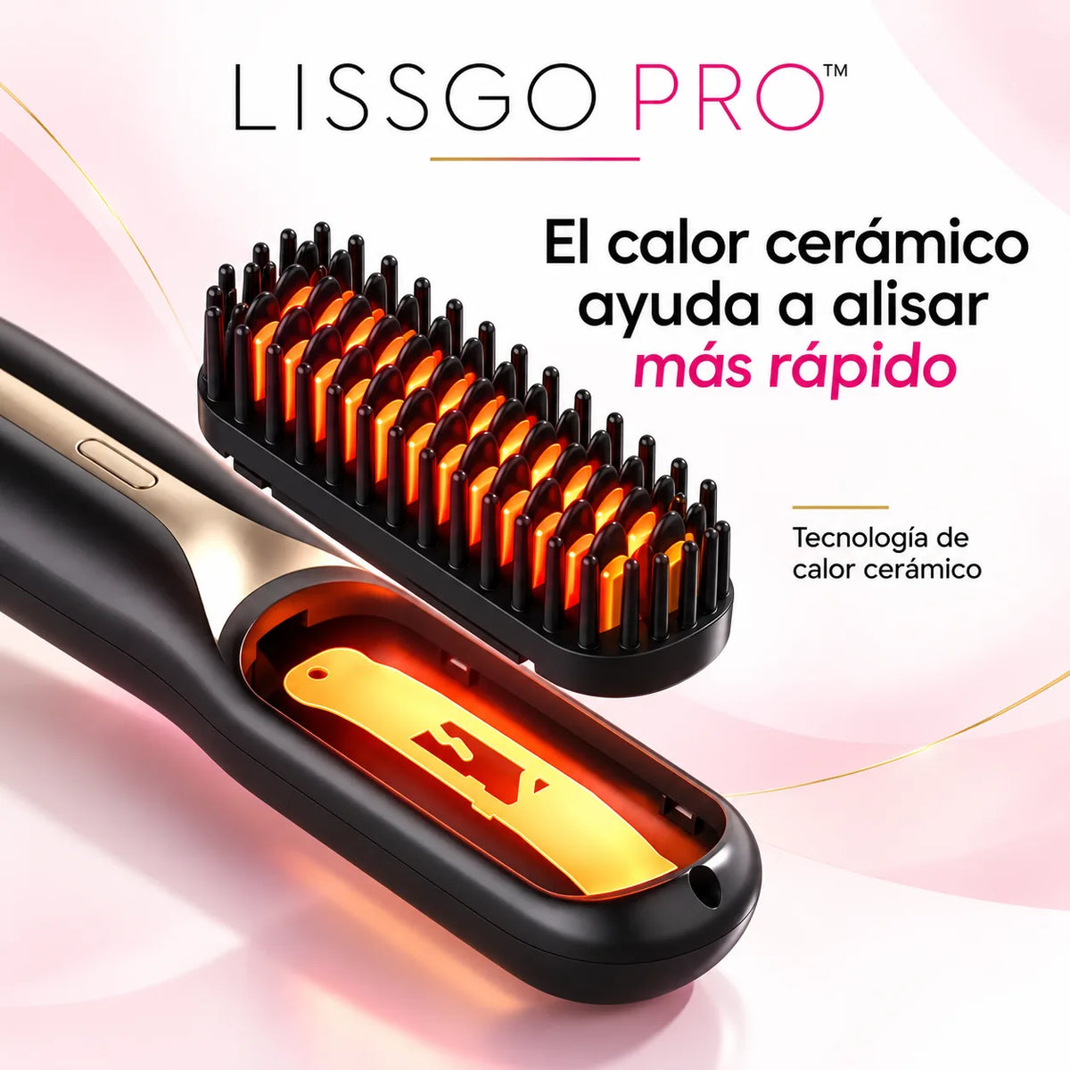 Calentamiento cerámico del cepillo alisador LissGo Pro